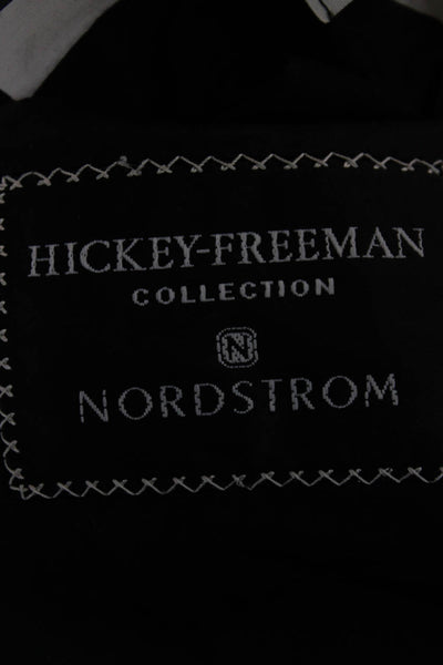 Hickey Freeman Mens Blue Solid Button Blazer Size 44