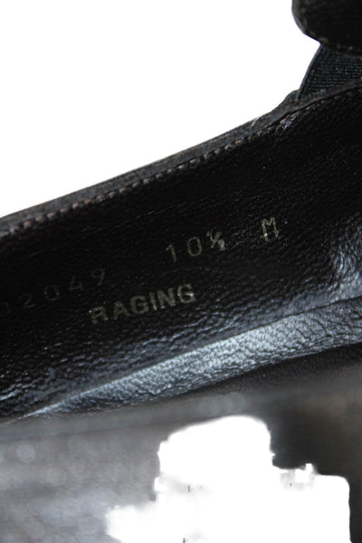 Bruno Magli Mens Leather Square Toe Loafers Black Size 10.5
