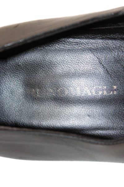 Bruno Magli Mens Leather Square Toe Loafers Black Size 10.5