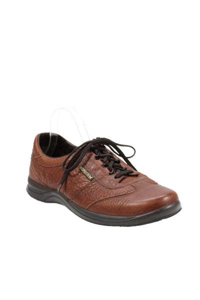 Mephisto Mens Leather Casual Lace Up Sneakers Brown Size 10.5