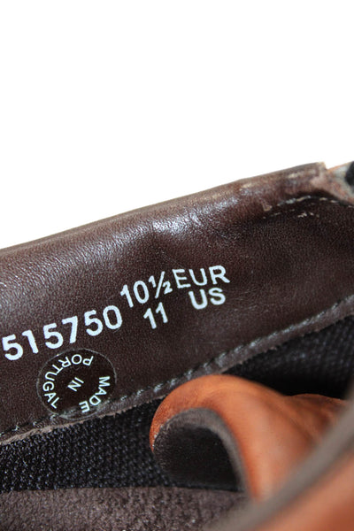 Mephisto Mens Leather Casual Lace Up Sneakers Brown Size 10.5