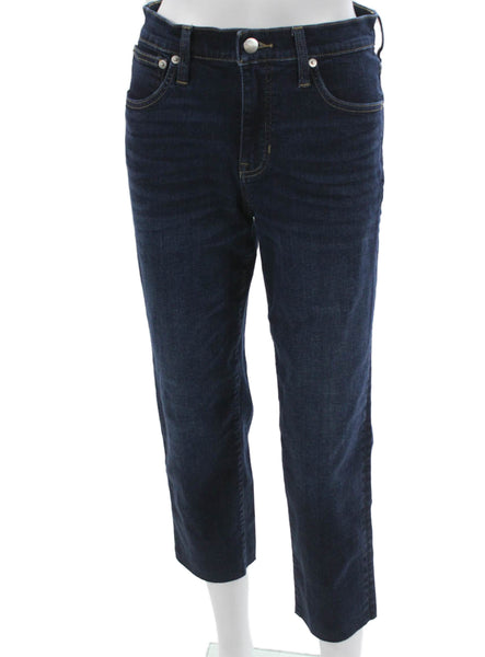 J Crew Womens Cropped Blue Jeans Cotton Blend Size 27
