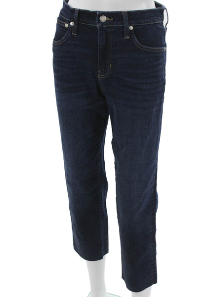 J Crew Womens Cropped Blue Jeans Cotton Blend Size 27