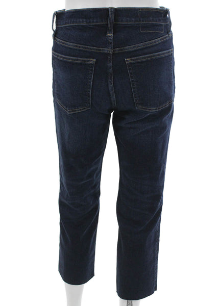 J Crew Womens Cropped Blue Jeans Cotton Blend Size 27