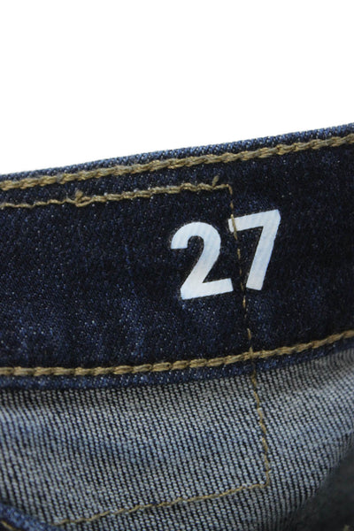 J Crew Womens Cropped Blue Jeans Cotton Blend Size 27