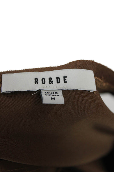 Ro & De Women Brown Basic Tank Polyester Round Neck Size M