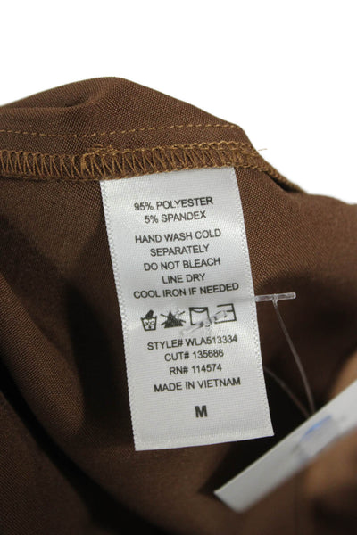 Ro & De Women Brown Basic Tank Polyester Round Neck Size M