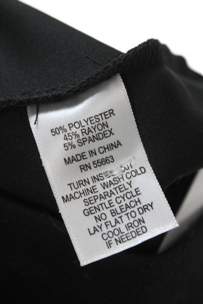 Cynthia Rowley Women Shirt Dress Black Collared Short Sleeve Button Midi Size L