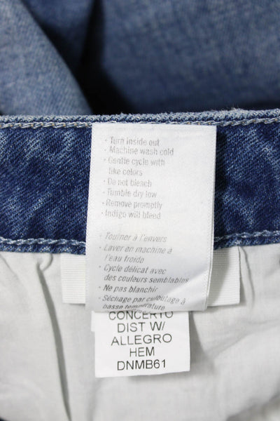 Paige Womens Ankle Jeans Blue High Rise Button Cotton Blend Size 28