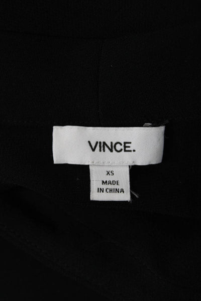 Vince Women Tunic Blouse Black V Neck Short Sleeve Polyester Size XS