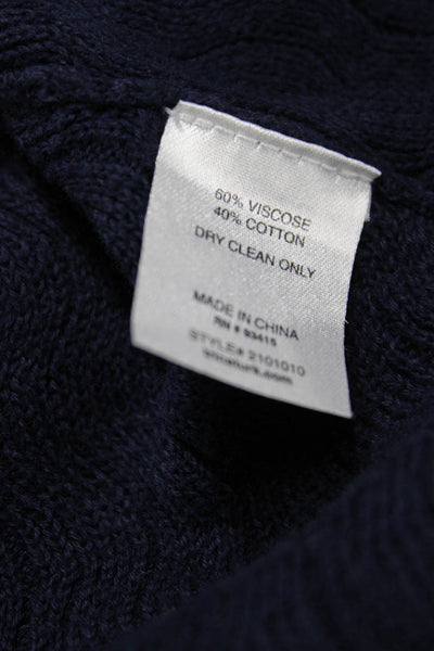 Trina Turk Womens Cardigan Blue Long Sleeve Round Neck Viscose Size S
