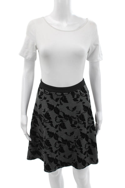 Carmen Carmen Marc Valvo Women A-Line Floral Black Knee Length Skirt Size M
