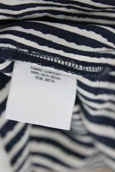Derek Lam 10 Crosby Women Shift Black Silk Striped V-Neck Dress Size 4