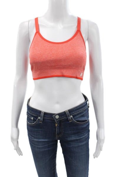 New Balance Womens Adjustable Strap Pullover Sports Bra Orange Size Large