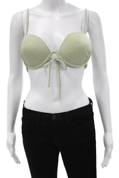 Montce Womens Swimsuit Top Green Flecked Size XL