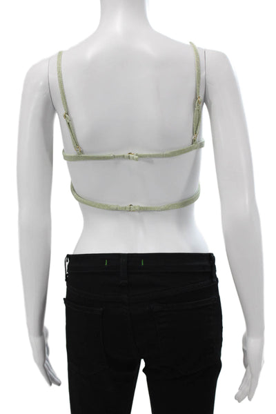 Montce Womens Swimsuit Top Green Flecked Size XL