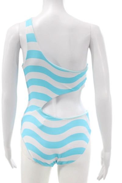 Solid & Striped Women Blue Striped Swimsuit Recycled Polyamide Size M