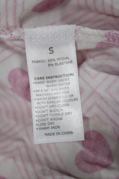 Stripe & Stare Womens Heart Collar Short Sleeve Shorts Set Pajama Set Pink Sz S