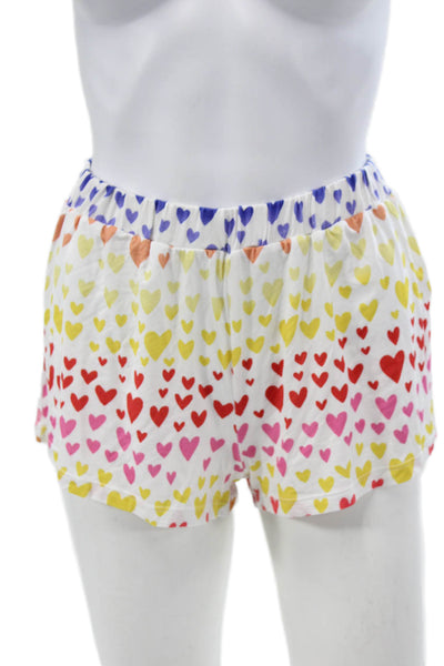 Stripe & Stare Womens Heart Collar Short Sleeve Pajama Set Multicolor Sz S