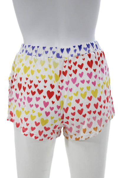 Stripe & Stare Womens Heart Collar Short Sleeve Pajama Set Multicolor Sz S