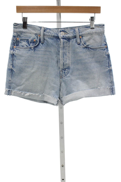 Mother Superior Womens Cut-Off Blue Cotton Shorts Size 27