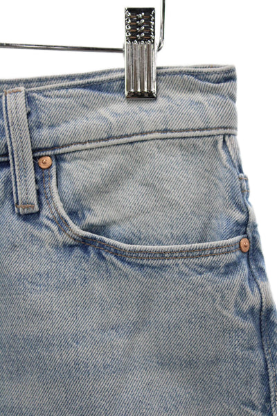 Mother Superior Womens Cut-Off Blue Cotton Shorts Size 27