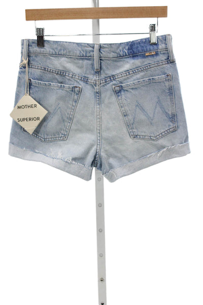 Mother Superior Womens Cut-Off Blue Cotton Shorts Size 27