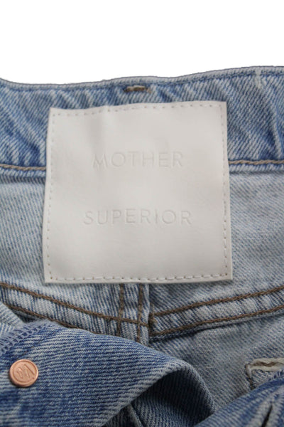 Mother Superior Womens Cut-Off Blue Cotton Shorts Size 27