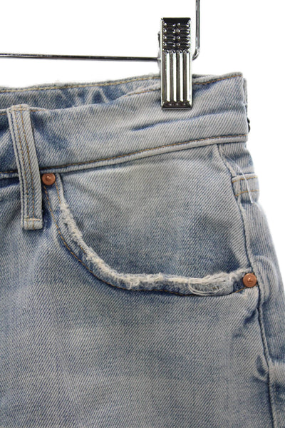 Mother Superior Womens Cut-Off Blue Cotton Blend Shorts Button Size 27
