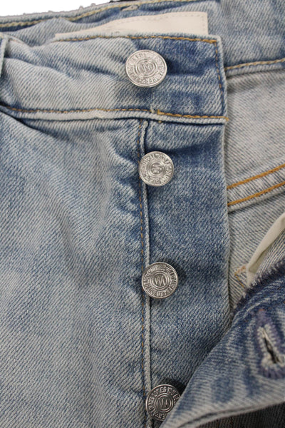 Mother Superior Womens Cut-Off Blue Cotton Blend Shorts Button Size 27