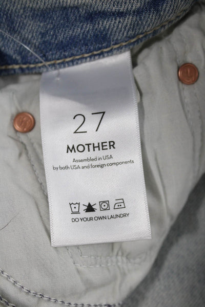 Mother Superior Womens Cut-Off Blue Cotton Blend Shorts Button Size 27