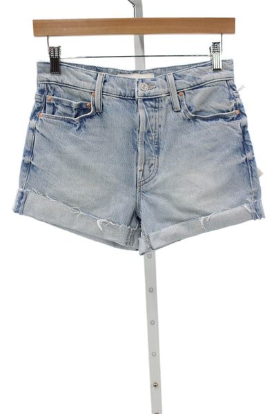 Mother Superior Womens Cut-Off Shorts Blue Cotton Size 24