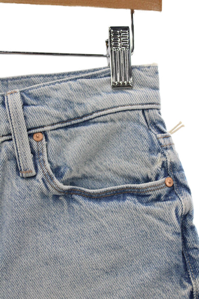 Mother Superior Womens Cut-Off Shorts Blue Cotton Size 24