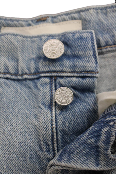 Mother Superior Womens Cut-Off Shorts Blue Cotton Size 24