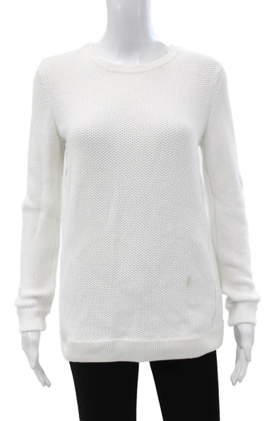 Rag & Bone Jean Womens Pullover Sweater White Cotton Long Sleeve Size M