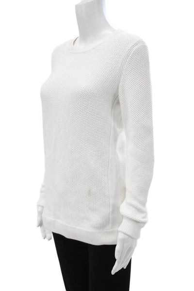 Rag & Bone Jean Womens Pullover Sweater White Cotton Long Sleeve Size M