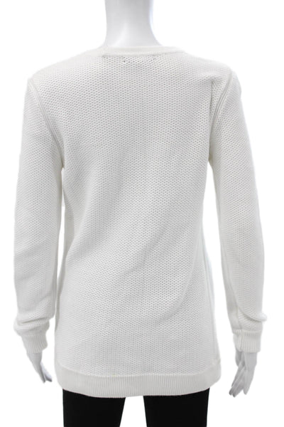 Rag & Bone Jean Womens Pullover Sweater White Cotton Long Sleeve Size M
