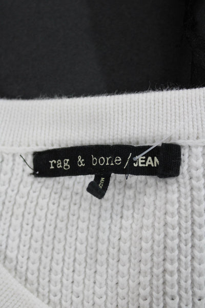 Rag & Bone Jean Womens Pullover Sweater White Cotton Long Sleeve Size M