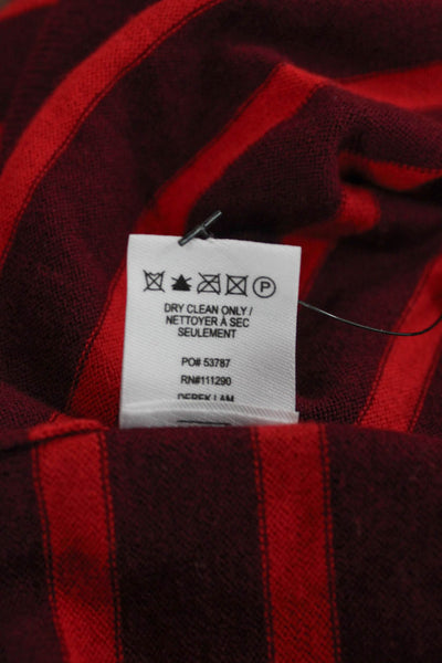 Derek Lam Women Striped Cotton Crew Neck Pullover Long Sleeve Red Size S