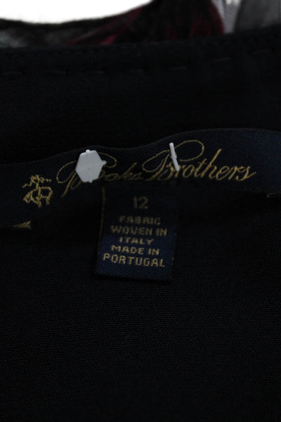 Brooks Brothers Womens Basic Jacket Blue 3/4 Sleeve Hook Eye Size 12