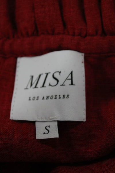 Misa Womens Mini Red Bohemian High Neck Cotton Dress Size S