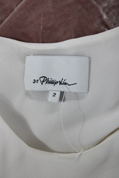 3.1 Phillip Lim Womens Silk Shift Dress Ivory Sleeveless Size 2