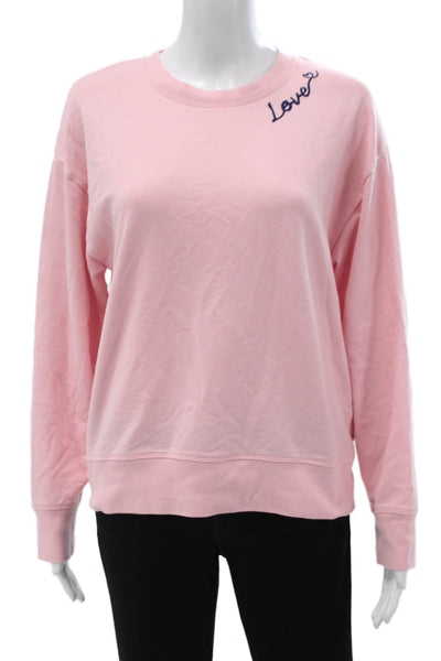 J Crew Womens Pullover Pink Cotton Crewneck Long Sleeve Size S