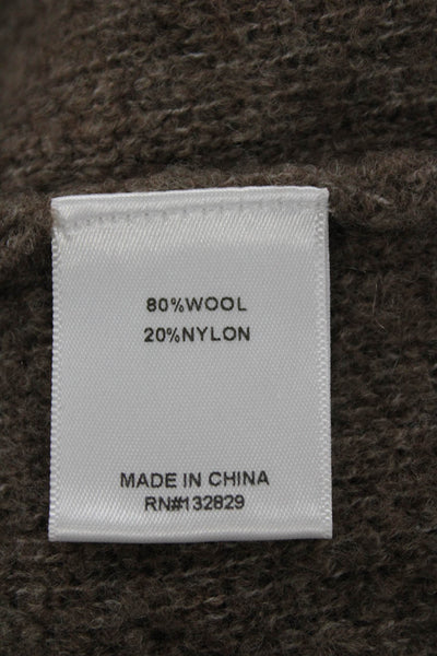 L'Academie Womens Basic Jacket Brown Wool Blend Button Long Sleeve Size S