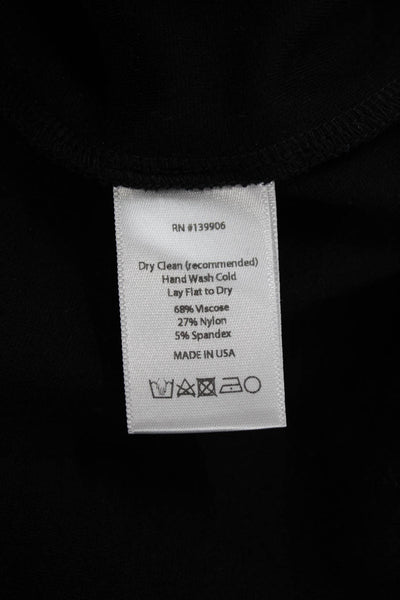 Ripley Rader Women Cropped Boat Neck Black Viscose T-Shirt Short Sleeve Size 2