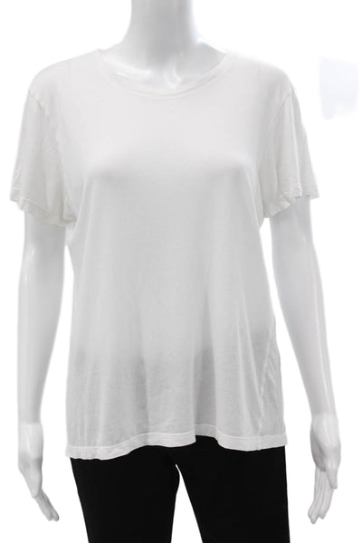 Club Monaco Unisex White Cotton Crew Neck Basic T-Shirt Short Sleeve Size M