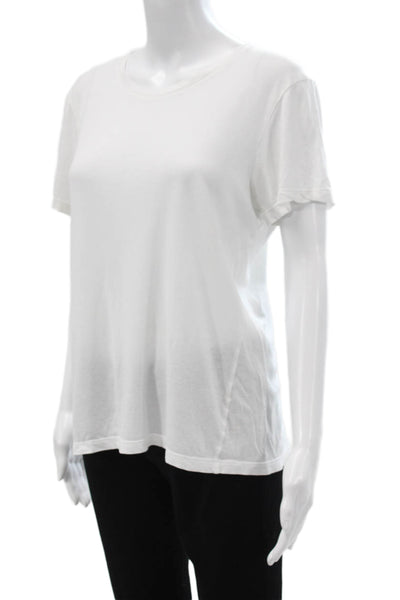 Club Monaco Unisex White Cotton Crew Neck Basic T-Shirt Short Sleeve Size M