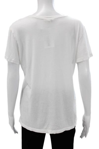 Club Monaco Unisex White Cotton Crew Neck Basic T-Shirt Short Sleeve Size M