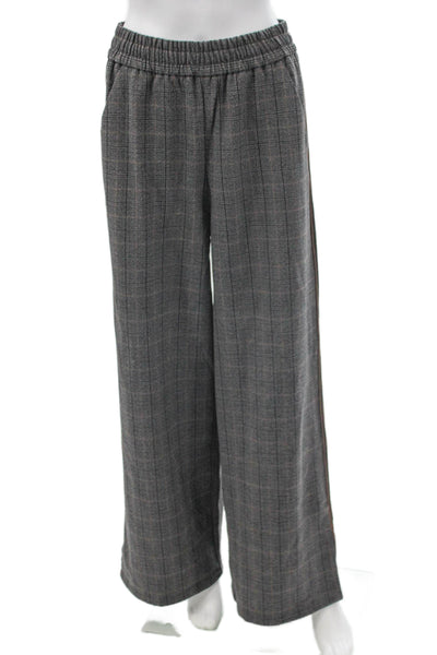 Evereve Womens Plaid Polyester Pull On Dress Pants Gray Size S