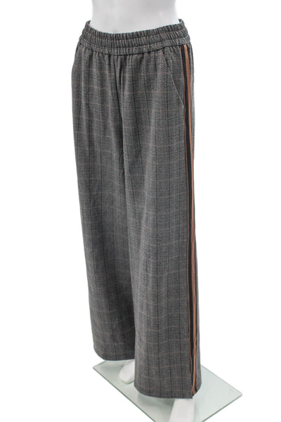 Evereve Womens Plaid Polyester Pull On Dress Pants Gray Size S